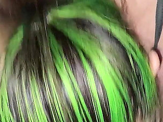 Green Haired Wife Sucks and Fucks