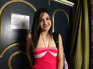 The horny young girl gets her pussy penetrated