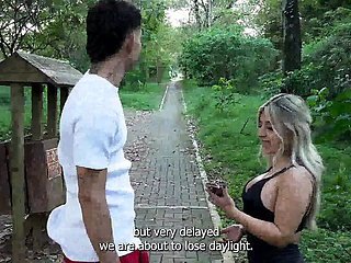 Hot Blonde Latina Naty Delgado Fucks Stranger in Public - Big Cock Cum in Mouth Swallow!