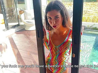 Boss's Daughter Seduces Employee Before Interview - Blowjob & Cumshot at Villa