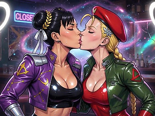 Cammy and Chun Li Kissing Ai