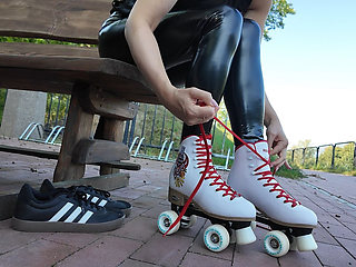 Latex Roller Skating Model Fucked by a Random Stranger