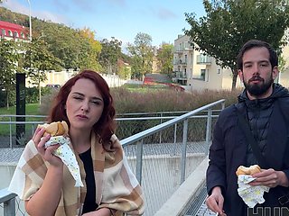 Redhead amateur Norah Juliette gets picked up and fucked in pov style