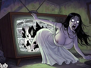 Ghost came outside the tv and fuck the lonely boy ghost fucking vide sexy ghost