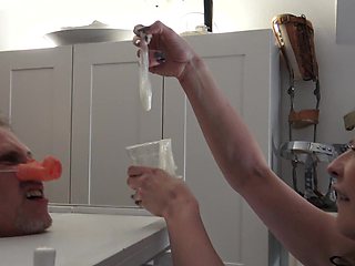 cage jerk off condom drinking