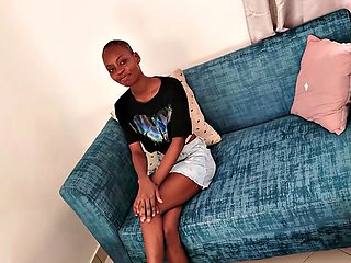 East African Hottie with Slender Body in Ebony Interracial Fuck