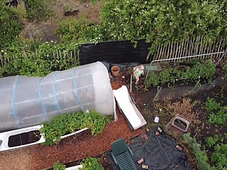 Voyeur with Drone Watches Me in the Garden Playing with Myself