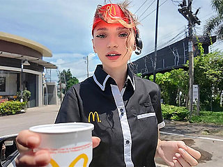 LilyCute McDonald's Girl Fucks Hard to Fix Mistake - Big Tits Amateur Doggy Style