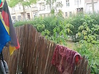Hot wet games on the balcony