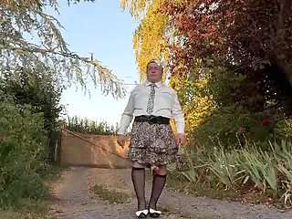 In a quick outfit with a little leopard skirt for a night out