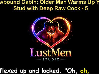 English Audio Gay Sex Story - Snowbound Cabin Older Man Warms up Young Stud with Deep Raw Cock - Part 5