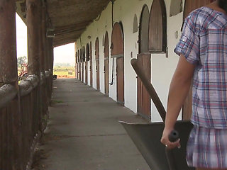 Outdoor barn sweaty anal fuck fest