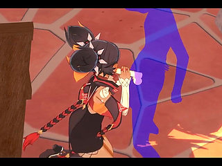 Genshin Impact Hentai - Xinyan Handjob and Blowjob - Japanese Asian Manga Anime Film Game Porn