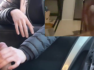 Parking Lot Jerking off She Can't Stop to Watch My Hard Cock