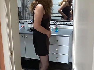 Mature stepmother puts on erotic lingerie to masturbate and fuck with stepson