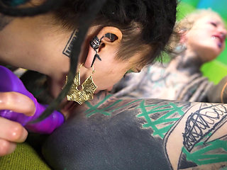 Alternative Babe Threesome Featuring Anal Gapes and a Facial Cumshot