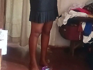 Natural African Brunette Showing Everything in the Bedroom