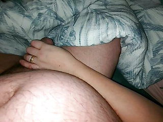 Step mom love handjob step son dick after dinner