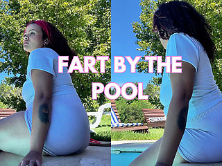 Chubby Latina Big Ass Farting by the Pool Relaxed Summer Gas Vibes