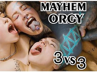 Hardcore Alternative Orgy: 3-on-3 Anal Fuck with ATM, Gape & Facials