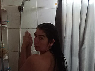 Milf taking a shower