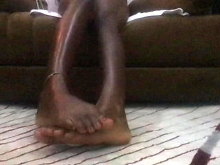 African Ebony Feet Fetish Petite Oiled Teen 18 Sitting