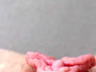 I Pull the Hood off My Clit and Touch It Closeup