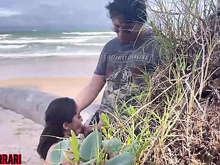 Cheating Husband Blows His Load on Beach with Big Booty Latina