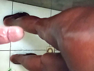I rubbed my cock on the hot brunette's ass in the shower