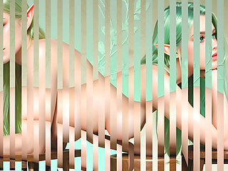 Beautiful Nude Elf Woman Slow Sensual Ride on Hard Wooden Stool