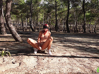 Walking Naked, Blindfolded Masturbation