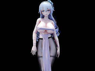 Duck Duck Wa Da Da Oil Bright Purple Bandeau Open Panty Black Silk Anal Plug Beads