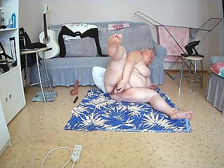 Mother-in-law with Big Ass Tits and Meaty Hairy Cunt Masturbates with Sex Toys