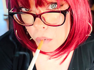Miss Tina Snua Loves To Dangle Her Cigarette! Smoking Smoker Glasses
