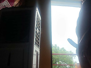 Outside Balcony Masturbated Huge Cock