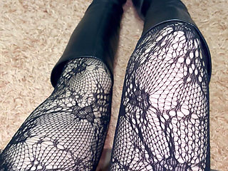 Playing with My Legs in Sexy Stocking and Boots