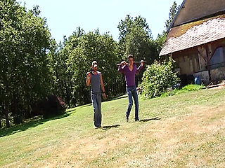 Horny French bitch eats cum after hardcore DP threesome