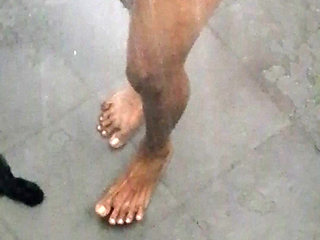 Bathroom pussy massage