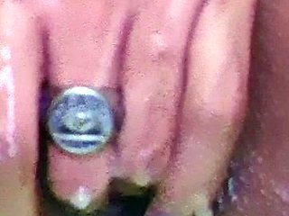 Pussy toying busty high heeled stunner solo pov masturbation