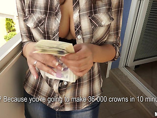 Pickups - Big Natural Rita Peach Gives Stranger a Handjob