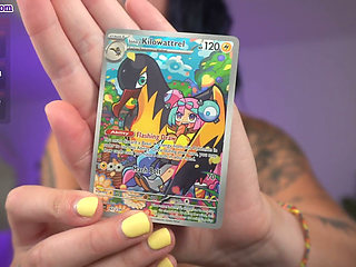 Amateur MILF Topless Pokemon Card Opening - Grey Desire