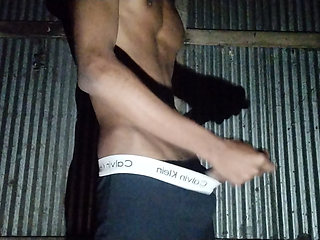 Boy smoking cigarette and cumshot