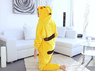 Cute Dimpled Darling Empera Is Fond of Cosplaying Different Characters and She Chose Pikachu This Time