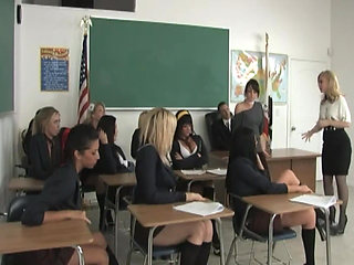 Lesbian sex orgy in the college