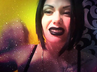 Witch with black lips french kissing with you & riding you