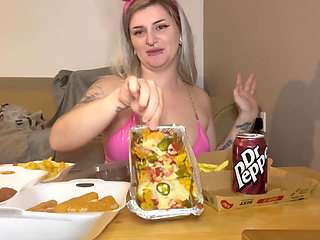 Pvc Bunny Girl Burps and Gets Bloated Filming Mukbang