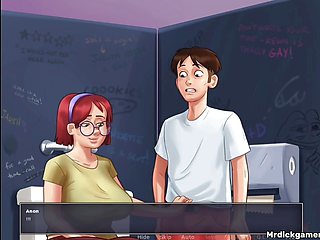 Summertime saga shy Girlfriend gets her mouth filled with my cum