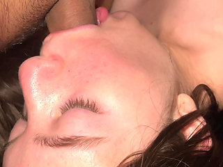 Beautiful girl gives her boyfriend the best blowjob