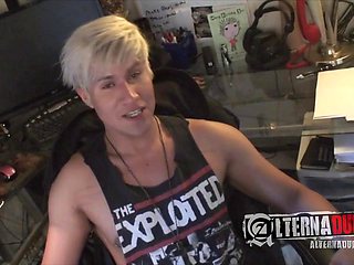 Uncut Blonde Latino Skater Gets His Cock Stroked