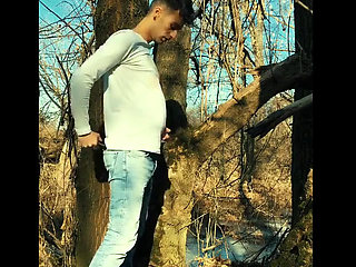 Skinny Twink Belly Is Growing Like Pregnant Outdoor - Belly Inflation